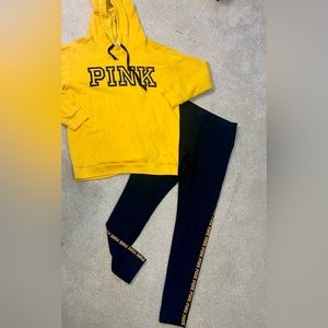 VS PINK Outfit, Hoodie & Leggings Size L